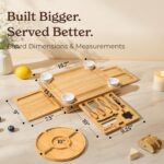 SMIRLY Charcuterie Boards Set - Large Bamboo Cheese Board Set - House Warming Gi... - Image 5