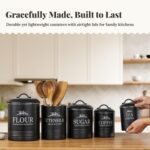 noonberry Kitchen Canisters for Countertop – 5-Piece Airtight Canister Sets for ... - Image 3