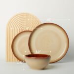Pokini Ceramic Dishes Set for 8, 24 Piece Stoneware Dinnerware Sets, Chip and Sc... - Image 3
