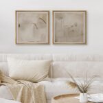 SIGNFORD Framed Canvas Print Wall Art Set Minimalist Abstract Ink Wash Illustrat... - Image 3