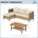 MFSTUDIO L Shaped Outdoor Couch Set, Wicker Patio Furniture Set, Rattan Outdoor ... - Image 9