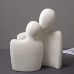 Hugging Couple Statues Ceramic Lover Figurine Characters Book Shelf Coffee Table... - Image 6
