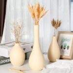Ceramic Vase Set 3-Piece - Bohemian Farmhouse Style Decorative Vases for Pampas ... - Image 4