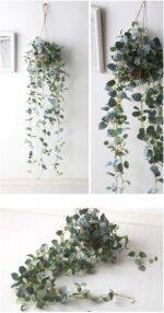 Artificial Plastic Plant Vine Small Hanging Basket Ornament for Indoor Walls, Sh... - Image 3