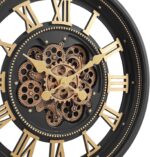 CLXEAST 24 Inch Wall Clock with Moving Gears, Large Roman Numeral Gear Clock for... - Image 4