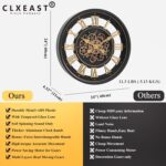 CLXEAST 24 Inch Wall Clock with Moving Gears, Large Roman Numeral Gear Clock for... - Image 6
