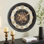 CLXEAST 24 Inch Wall Clock with Moving Gears, Large Roman Numeral Gear Clock for... - Image 8