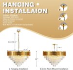 18-Lights 6 Tiers Gold Crystal Chandeliers Luxury 31.5" Modern Crystal Pendant C... - Image 4