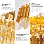 18-Lights 6 Tiers Gold Crystal Chandeliers Luxury 31.5" Modern Crystal Pendant C... - Image 5