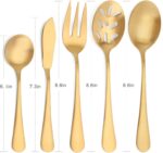 Matte Gold Serving Set，SHARECOOK 5-Piece 18/0 Stainless Steel Large Hostess Set ... - Image 3