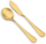 Matte Gold Serving Set，SHARECOOK 5-Piece 18/0 Stainless Steel Large Hostess Set ... - Image 5