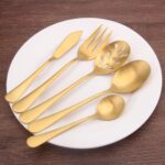 Matte Gold Serving Set，SHARECOOK 5-Piece 18/0 Stainless Steel Large Hostess Set ... - Image 7