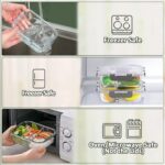 M MCIRCO [5-Pack,36 Oz] Glass Meal Prep Containers 2 Compartments Portion Contro... - Image 5