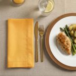 Palisa Mustard Polyester Cloth Dinner Napkins with Hemstitched Design Pack of 12... - Image 3