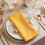 Palisa Mustard Polyester Cloth Dinner Napkins with Hemstitched Design Pack of 12... - Image 6