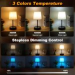 Ascher Small Bedside Table lamp Set of 2, RGB Color Changing Lamps, 3 Color Temp... - Image 3