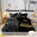 Couple Bedding Set - King Size, Crown Queen and King Comforter Cover Solt & Brea... - Image 4