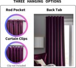 Grape Purple Velvet Curtains 90 inches Long Luxury Blackout Curtains for Bedroom... - Image 3