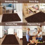 Brown Rug,2x6 Runner Rug for Bedroom Living Room,Soft Fluffy Soft Plush Washable... - Image 5