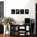 Set of 4 Black and White Flower Plant Wall Art Prints - Vintage Style Wall Decor... - Image 3
