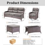 Luxury High Back Patio Furniture Set with 6-Inch Thick Cushions, 6-Pieces Outdoo... - Image 9