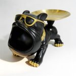 Resin French Bulldog Tray Statue, Dog Key Holder Bowl Candy Dish, French Bulldog... - Image 4