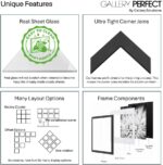 GALLERY PERFECT 12x12 Picture Frames, 9 Piece Set with Real Glass Cover for 8x8 ... - Image 6