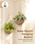 Leaf&lull Macrame Plant Hanger Hanging Basket with Metal Frame Plant Hanger Hang... - Image 5