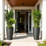 22.8" Tall Planters Set of 2, High-Density Resin Brushed Outdoor Pots for Plants... - Image 5