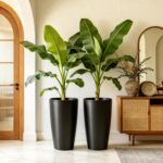 22.8" Tall Planters Set of 2, High-Density Resin Brushed Outdoor Pots for Plants... - Image 6