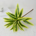 3pcs Artificial Dracaena Plant,Faux Plants Branches Realistic Fake Green and Yel... - Image 3