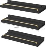 RYOFOBETTO Floating Shelves for Wall Decor, Black and Gold Shelves for Bathroom,... - Image 4