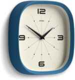 JONES CLOCKS® Pulsar wall Clock | Square Rounded Retro Clock | 10 inch | Blue | ... - Image 3