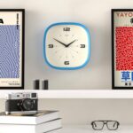 JONES CLOCKS® Pulsar wall Clock | Square Rounded Retro Clock | 10 inch | Blue | ... - Image 4