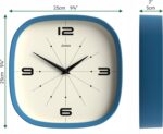 JONES CLOCKS® Pulsar wall Clock | Square Rounded Retro Clock | 10 inch | Blue | ... - Image 5