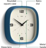 JONES CLOCKS® Pulsar wall Clock | Square Rounded Retro Clock | 10 inch | Blue | ... - Image 7