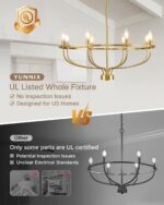 Yunnix 8 Light Gold Chandeliers for Dining Room, Gold Dining Room Chandelier wit... - Image 3