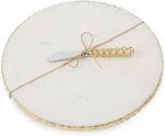 Mud Pie 4755024 Gold Edge Marble Set Serving Board, One Size, White - Image 4