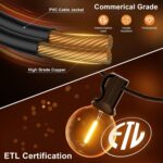 GPATIO Outdoor String Lights, 100FT G40 Bulbs Shatterproof Patio Lights, Waterpr... - Image 6