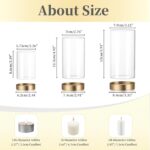 Hewory Hurricane Candle Holder for Pillar Candles: Gold Votive Candle Holders Se... - Image 4