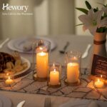 Hewory Hurricane Candle Holder for Pillar Candles: Gold Votive Candle Holders Se... - Image 6
