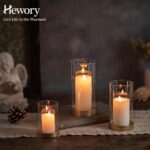 Hewory Hurricane Candle Holder for Pillar Candles: Gold Votive Candle Holders Se... - Image 7