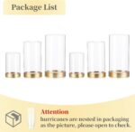 Hewory Hurricane Candle Holder for Pillar Candles: Gold Votive Candle Holders Se... - Image 8