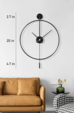 SHISEDECO Classical Large Modern Round Minimalist Wall Clock with Swing Pendulum... - Image 3