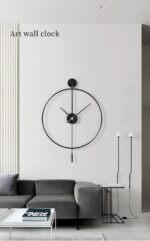 SHISEDECO Classical Large Modern Round Minimalist Wall Clock with Swing Pendulum... - Image 4