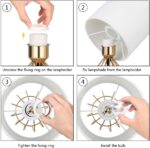 HAITRAL Gold Table Lamp - Modern Style Desk Lamp with Hollowed Out Base Linen Fa... - Image 9
