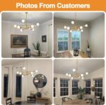 30" Modern Chandelier Ceiling Light Fixture, 8-Light Sputnik Chandeliers Brushed... - Image 4