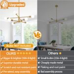 30" Modern Chandelier Ceiling Light Fixture, 8-Light Sputnik Chandeliers Brushed... - Image 6