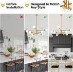 30" Modern Chandelier Ceiling Light Fixture, 8-Light Sputnik Chandeliers Brushed... - Image 8