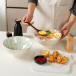NUTRIUPS 8 Inch Ceramic Ramen Bowl Set of 2 Pho Bowls 40oz Japanese Noodle Udon ... - Image 5